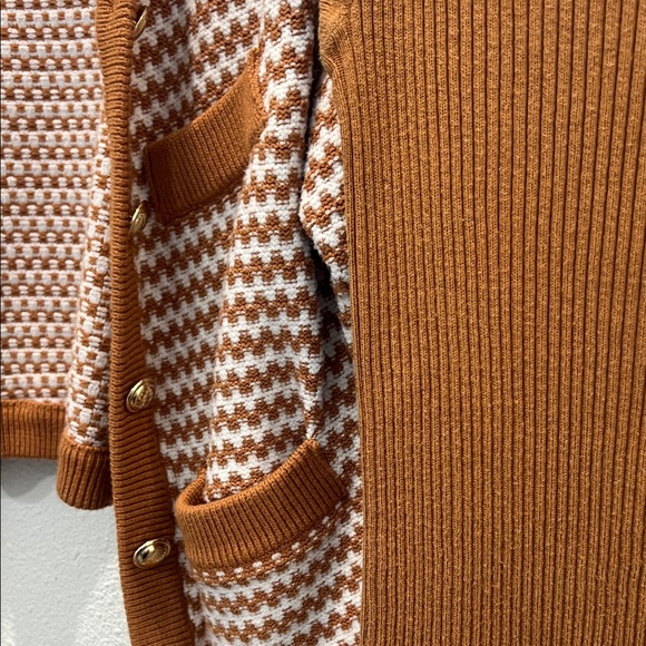 Brown and White Houndstooth Cardigan - Picture 5 of 5